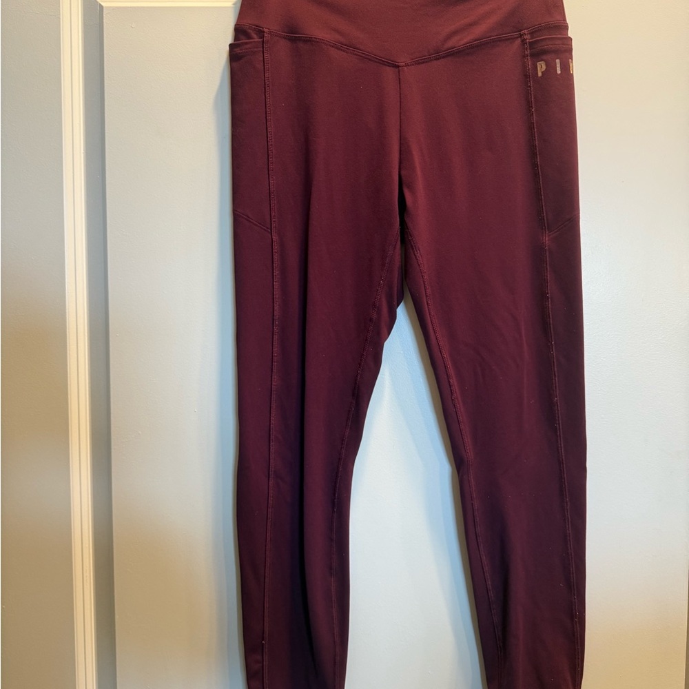 PINK Victoria's Secret Burgundy Leggings